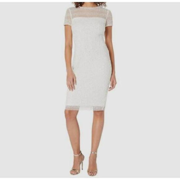 Adrianna Papell Dresses & Skirts - Elegant White Lace Sheath Dress